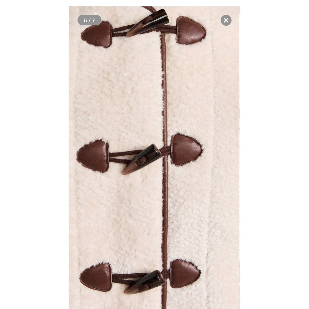 Splendid x Cella Jane Reversible Faux Shearling Toggle Jacket Brown Cream Womens - Picture 8 of 13